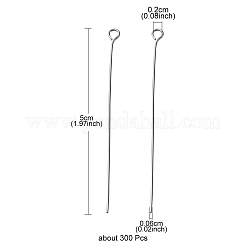 304ステンレススチールアイピン  ステンレス鋼色  22ゲージ  50x0.6mm  穴：2mm&nbsp;STAS-YW0001-39