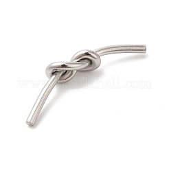 変色しない304ステンレススチールペンダント  ラブノット金具  ステンレス鋼色  24.5x4.5x7mm  穴：0.8mm&nbsp;STAS-B042-01B