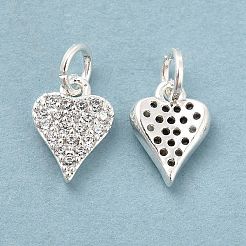 Rack Plating Brass Micro Pave Clear Cubic Zirconia Pendants&nbsp;KK-E081-13S