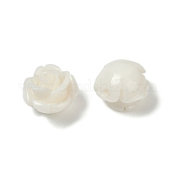 合成サンゴ刻まれたビーズ  染め  花  ホワイト  11.5x11.5x8.5mm  穴：1.2mm&nbsp;X-CORA-H003-01A-13