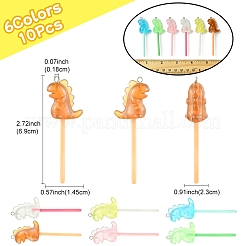 10Pcs Luminous Translucent Resin Big Pendants&nbsp;FIND-FS0002-91E