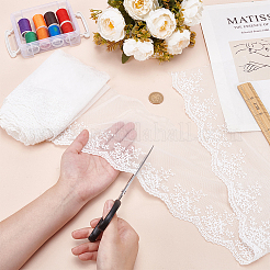 5 Yards Flower Pattern Polyester Lace Fabric&nbsp;DIY-BC0013-19