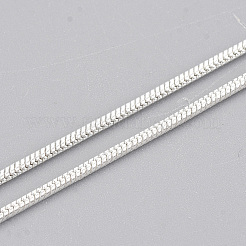 真鍮ラウンドスネークチェーンネックレス作り  カニカン付き  銀色のメッキ  18.5インチ（47.2cm）  1.2mm&nbsp;MAK-T006-11A-S