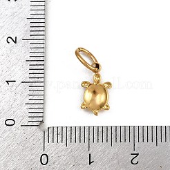 304ステンレスペンダント  ウミガメチャーム  丸カン付き  ゴールドカラー  12x7x2mm  穴：3x4.5mm&nbsp;X-STAS-L298-04G