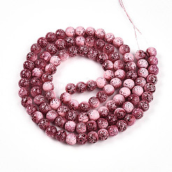 Transparent Baking Paint Glass Beads Strands&nbsp;X-DGLA-N009-8mm-03
