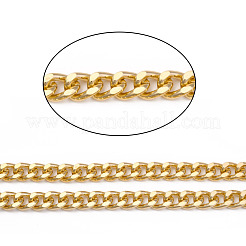 無溶接アルミ製カーブチェーン  ライトゴールド  9x6.8x1.8mm&nbsp;CHA-S001-059