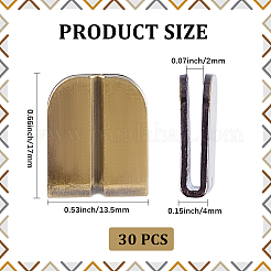 チベットスタイルの合金製バインディングクリップ30個（バッグ用）  アンティークブロンズ  1.7x1.35x0.4cm&nbsp;FIND-CP0003-25