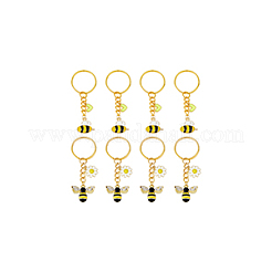 8Pcs 2 Style Alloy & Brass Enamel Keychains&nbsp;KEYC-DC0001-14