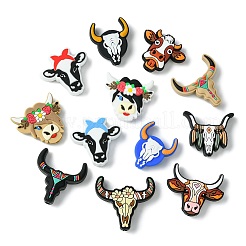 24Pcs 12 Styles Cattle Head Silicone Focal Beads&nbsp;SIL-CJ0002-14