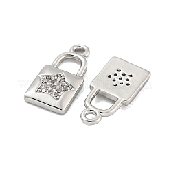 Brass Micro Pave Clear Cubic Zirconia Pendants&nbsp;KK-G492-03A-P