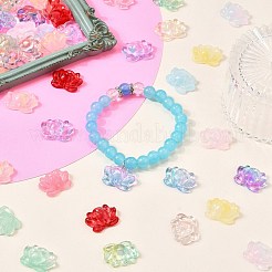 ベーキングペイントガラス＆ランプワークビーズセット100個  ツートン  蓮  ミックスカラー  15.5x20.5x7.5mm  穴：1.2mm&nbsp;GLAA-CJ0002-68