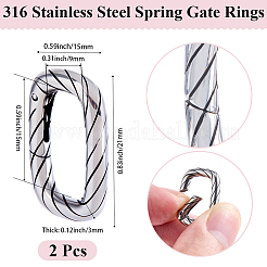 2Pcs 316 Stainless Steel Spring Gate Rings&nbsp;STAS-BBC0007-88