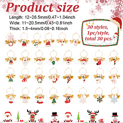 Christmas Theme Alloy Enamel Wine Glass Charms&nbsp;AJEW-AB00024