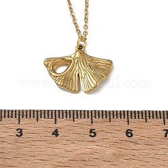 304 Stainless Steel Ginkgo Leaf Pendant Necklaces&nbsp;SA-CBA5A8D-05G