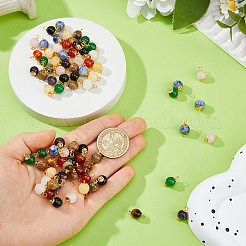 100Pcs 10 Colors Natural Mixed Gemstone Pendants&nbsp;PALLOY-FH00206