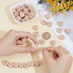 52Pcs 26 Styles Beech Wood Beads&nbsp;WOOD-PA0001-60
