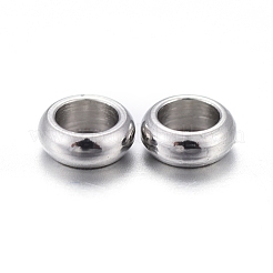 変色しにくい201ステンレススチールスペーサービーズ  ロンデル  ステンレス鋼色  3.5x1mm  穴：2mm&nbsp;STAS-K200-07P-D