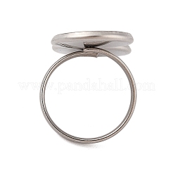 Non-Tarnish 304 Stainless Steel Open Cuff Ring Findings&nbsp;STAS-E124-05K-P