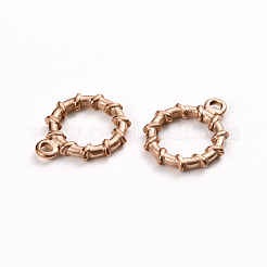 イオンプレーティング（IP）304ステンレススチールマンテルパーツ  リング  ローズゴールド  19x16x2.5mm  穴：1.6mm&nbsp;STAS-D142-05B-RG
