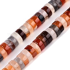 天然石赤瑪瑙ビーズ連売り  ヒシビーズ  ディスク  10.5x4.5mm  穴：1mm  約50個/連  8.46~8.78''（21.5~22.5センチメートル）&nbsp;G-T138-52