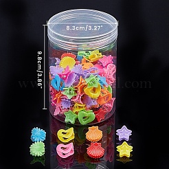子供のヘアアクセサリー  プラスチックバンスクリップ  混合図形  ミックスカラー  98x83mm  100個/箱&nbsp;OHAR-NB0001-07