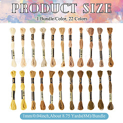 22 Bundles 22 Colors Autumn Themed Polyester Embroidery Floss&nbsp;OCOR-TA0002-80