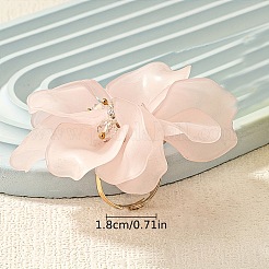 女性用フラワー合金とアクリルの指輪  ゴールドカラー  内径：18mm&nbsp;FS-WGEC64C-01
