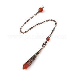 Natural Carnelian & Quartz Crystal & Amethyst & Tiger Eye & Lapis Lazuli Cone Point Dowsing Pendulums&nbsp;HJEW-JM04998
