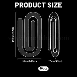 40Pcs Transparent Acrylic Paper Clip&nbsp;AJEW-GL0003-05
