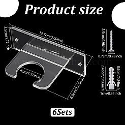 アクリル製ソフトボールバットディスプレイスタンド6袋  ネジとプラグ付き  透明  127x45x69mm&nbsp;AJEW-WA0004-12