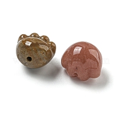 天然アラシャン瑪瑙の彫刻ビーズ  猫の足のプリント  12.5x14x12mm  穴：1.4mm&nbsp;G-M442-03