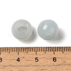 天然白翡翠（染色）ヨーロッパビーズ  大穴ビーズ  ロンデル  アクア  12~12.5x9~10.5mm  穴：5.5~6mm&nbsp;G-N342-03R