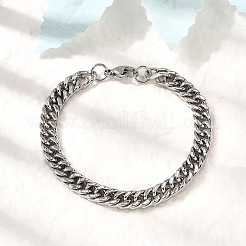 304 Stainless Steel Cuban Chain Bracelets for Men&nbsp;BJEW-B140-06A