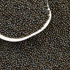 12/0グレードの丸いガラスシードビーズ  メタリックカラー  ミックスカラー  12/0  2x1.5mm  穴：0.3mm  約30000個/袋&nbsp;SEED-Q008-F602