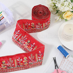 5 Yards Polyester Embroidery Flower Ribbon&nbsp;OCOR-CY0001-17D