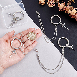 4Pcs 2 Styles Cross Iron Chain Boot Strap Chains&nbsp;HJEW-PH02024