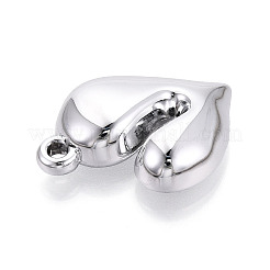 アクリルパーツ  ハートチャーム  銀  42.5x33.5x10.5~11mm  穴：3.5mm&nbsp;OACR-T030-40B