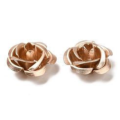 アルミビーズ  酸化  花バラ  桃パフ  13~15.5x13~15.5x7.5~9mm  穴：1.5~1.6mm  約950個/袋&nbsp;FALUM-Q001-01A-10-01