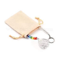 Chakra Round Ball Crystal Suncatcher Dowsing Pendulum Pendants&nbsp;PALLOY-JF00461-02