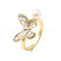 Adjustable Brass Micro Pave Cubic Zirconia Enamel Finger Rings&nbsp;CU-CBABA66-07B-G