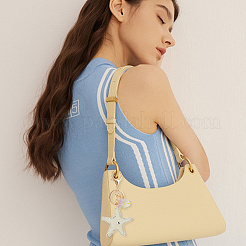 1Pc Diamond-Studded Starfish Shell Car Zinc Alloy
 Keychain Acrylic Cute Men and Women Bag Pendant Metal Keychain Ring Gift&nbsp;KEYC-SP0001-18B