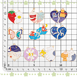20 セット 10 スタイル合金エナメルスプリットペンダント  混合図形  24.5~32x25.5~41x1mm  穴：1.8mm  2セット/スタイル&nbsp;FIND-PH0022-92