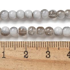 クラックガラスビーズ連売り  ロンデル  濃いグレー  4.5mm  穴：0.7mm  約208~217個/連  299.21''（760センチメートル）&nbsp;GLAA-U001-4mm-06