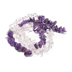 Natural Quartz Crystal & Amethyst Beads Strands&nbsp;G-L610-A27-01