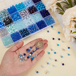 DIY 1200Pcs 24 Styles Crackle Glass & Acrylic Round Beads Findings Kits&nbsp;DIY-PA0001-34A