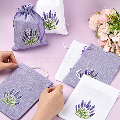 10Pcs 2 Colors Burlap Cloth Drawstring Bags for Gift&nbsp;FB-FSF73B-01B