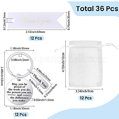12Pcs Stainless Steel Keychains&nbsp;KEYC-BM0001-08