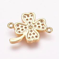Brass Micro Pave Cubic Zirconia Links&nbsp;ZIRC-E118-13