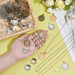DIY鉄球ネックレス＆合金指輪ブローチ製作キット  ミックスカラー  595mm&nbsp;DIY-GA0008-14
