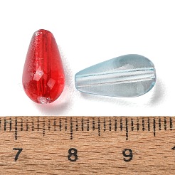ベーキングペイント透明ガラスビーズ  ティアドロップ  ミックスカラー  14.5x7.5mm  穴：1.5mm  約970個/1000g&nbsp;GL-CBA5BF9-03